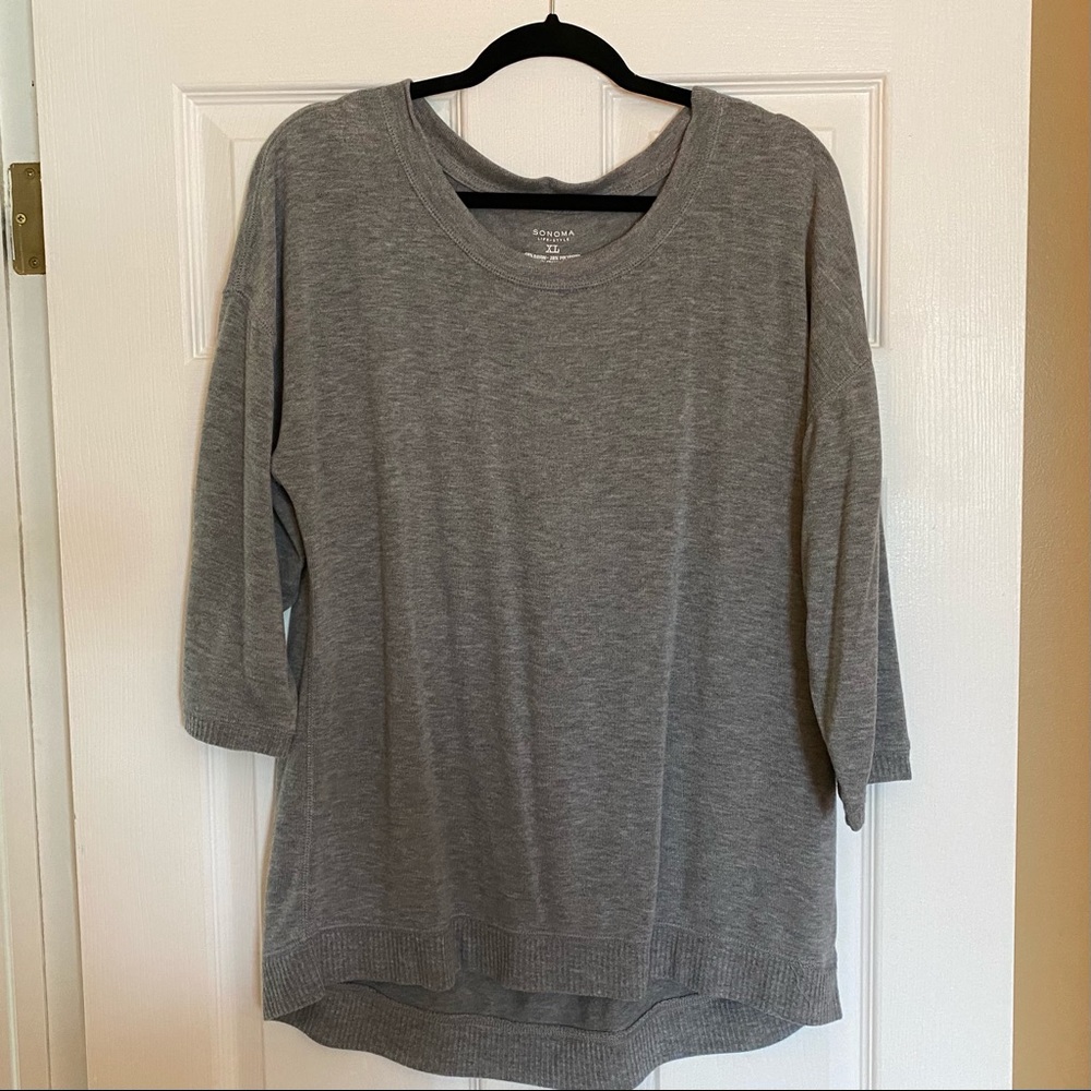 Sonoma Gray Tunic Thin Sweater XL